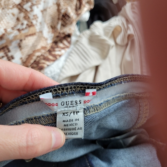 Guess Tie Hem Blue Denim Romper playsuit retro pinup vintage style SZ xs - Picture 6 of 9